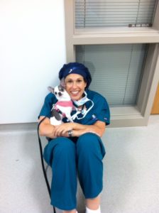 Dr. Lysa Posner with a small dog