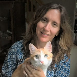 holly brown with cat