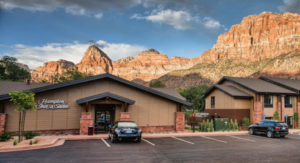 Hampton Hotel with Zion Mountians in the background