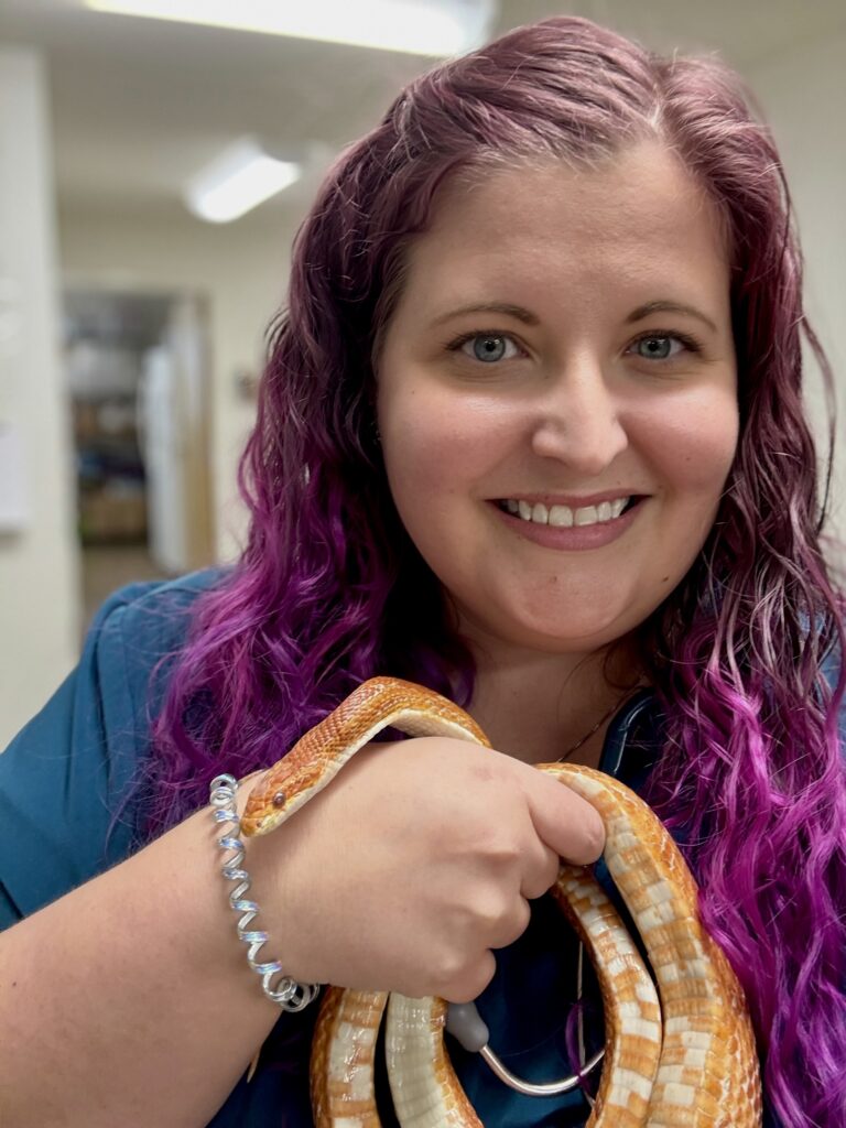 Kristen Turner with snake